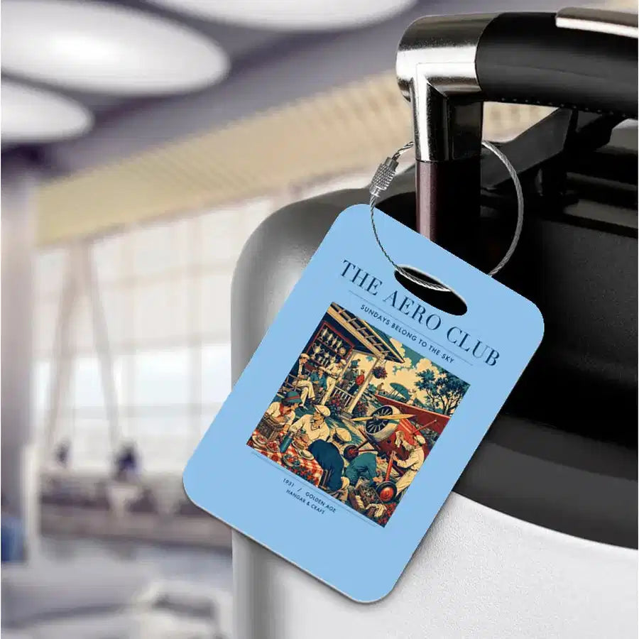 VINTAGE G4047 - The Aero Club - Acrylic Luggage Tags design on lightblue