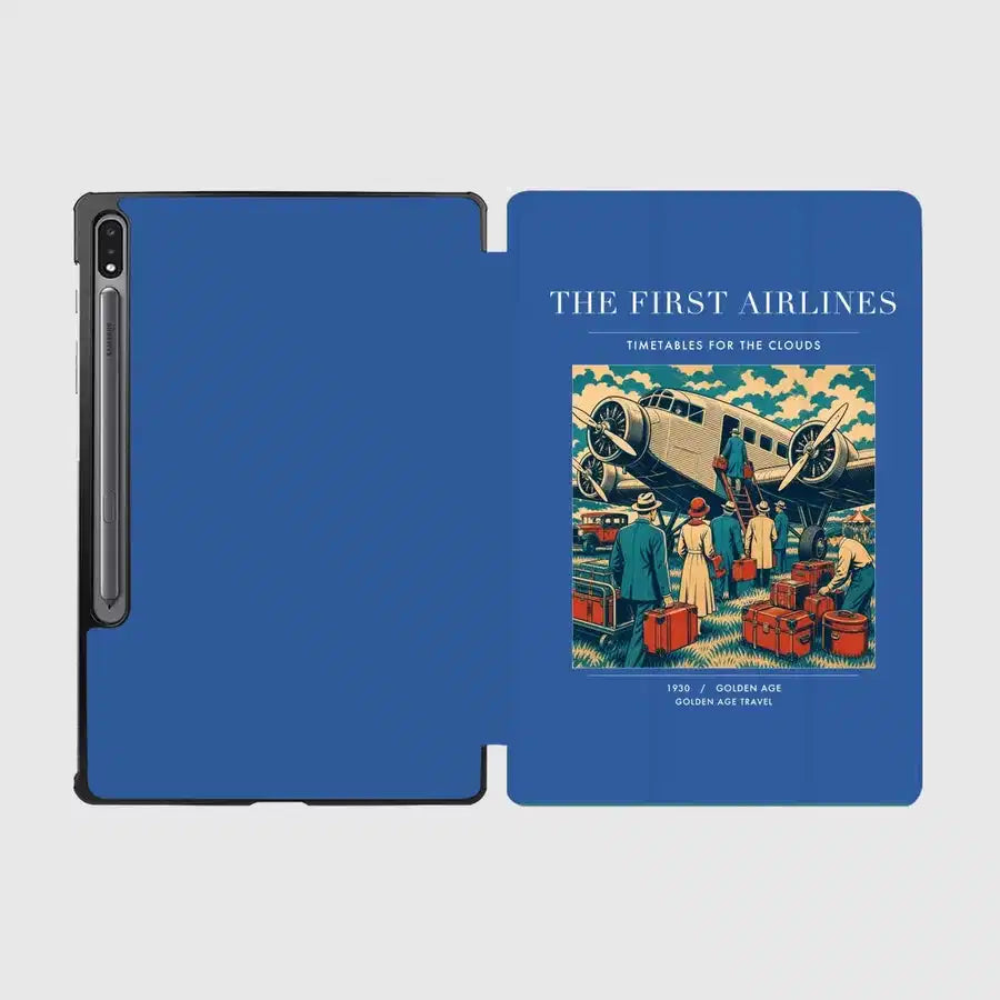 VINTAGE G4048 - The First Airlines - Designed iPad & Samsung Tablet Cases design on blue samsung