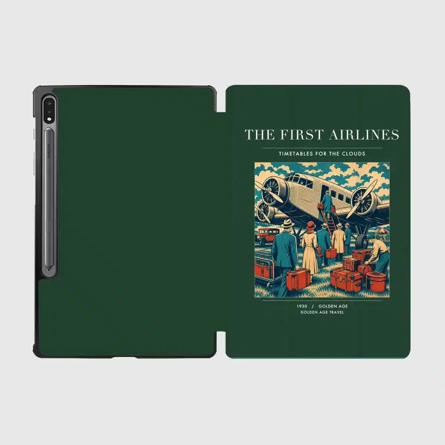 VINTAGE G4048 - The First Airlines - Designed iPad & Samsung Tablet Cases design on darkgreen samsung