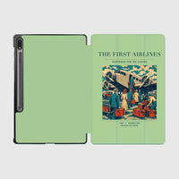 Thumbnail for VINTAGE G4048 - The First Airlines - Designed iPad & Samsung Tablet Cases design on lightgreen samsung