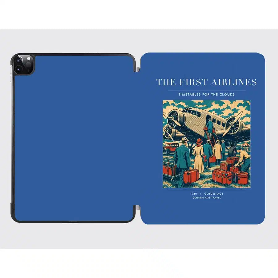 VINTAGE G4048 - The First Airlines - Designed iPad & Samsung Tablet Cases design on blue ipad