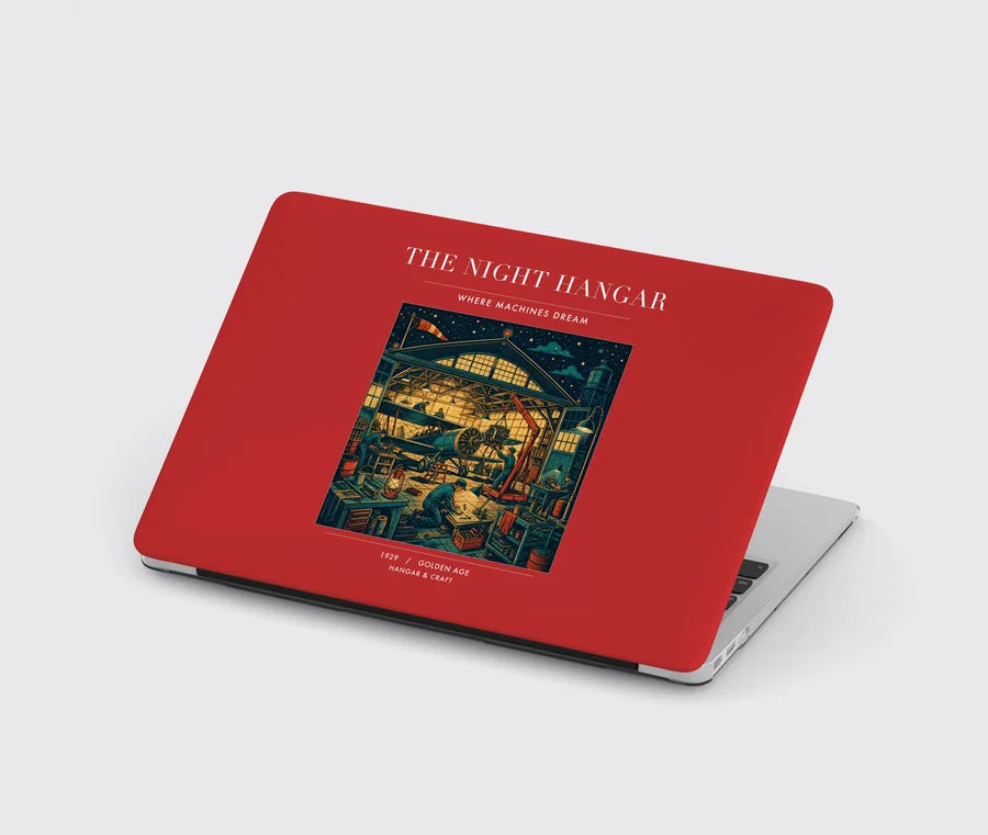 VINTAGE G4049 - The Night Hangar - Designed MacBook Cases design on red