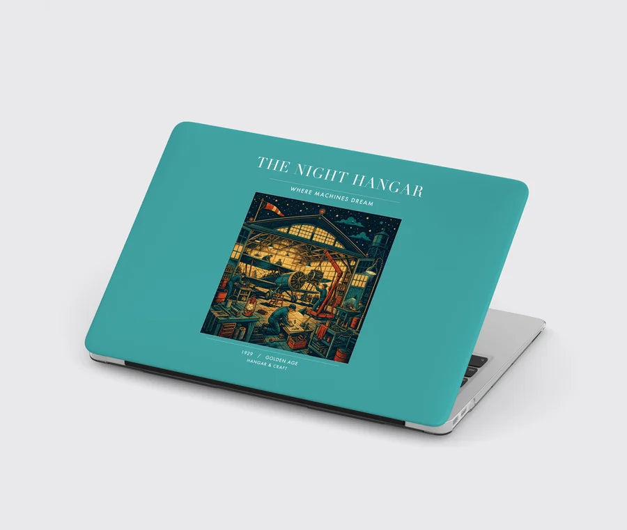 VINTAGE G4049 - The Night Hangar - Designed MacBook Cases design on turquoise