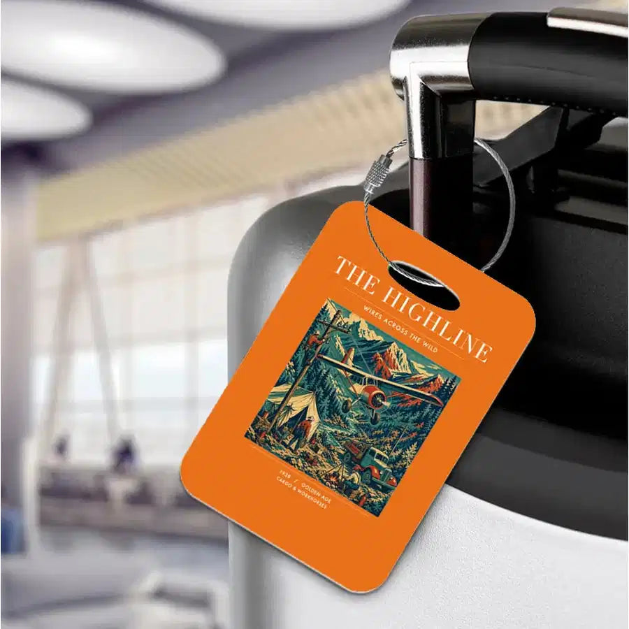 VINTAGE G4051 - The Highline - Acrylic Luggage Tags design on orange