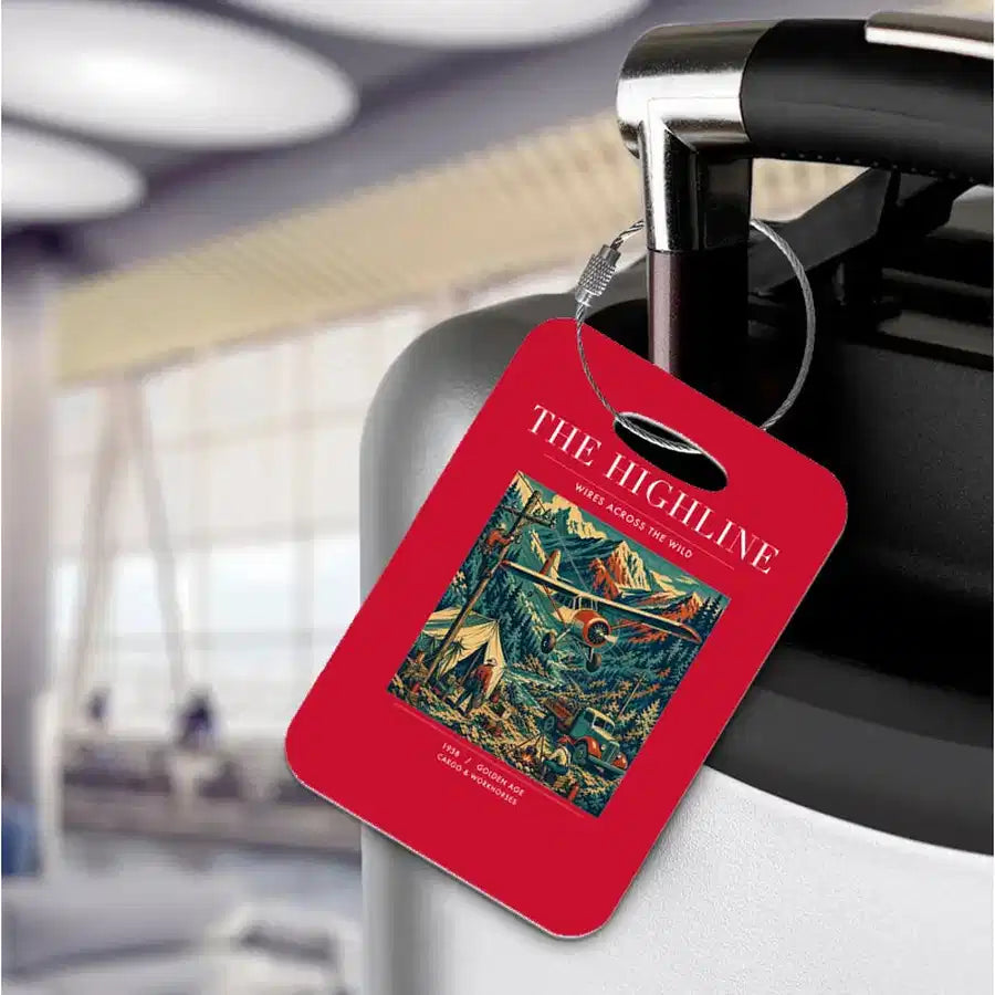 VINTAGE G4051 - The Highline - Acrylic Luggage Tags design on red