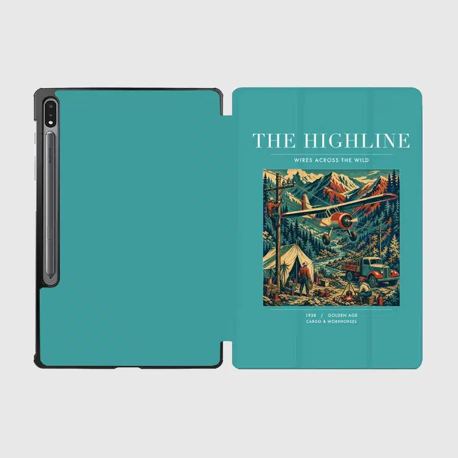 VINTAGE G4051 - The Highline - Designed iPad & Samsung Tablet Cases design on turquoise samsung