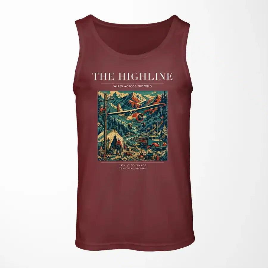 VINTAGE G4051 - The Highline - Designed Tank Tops design on darkred