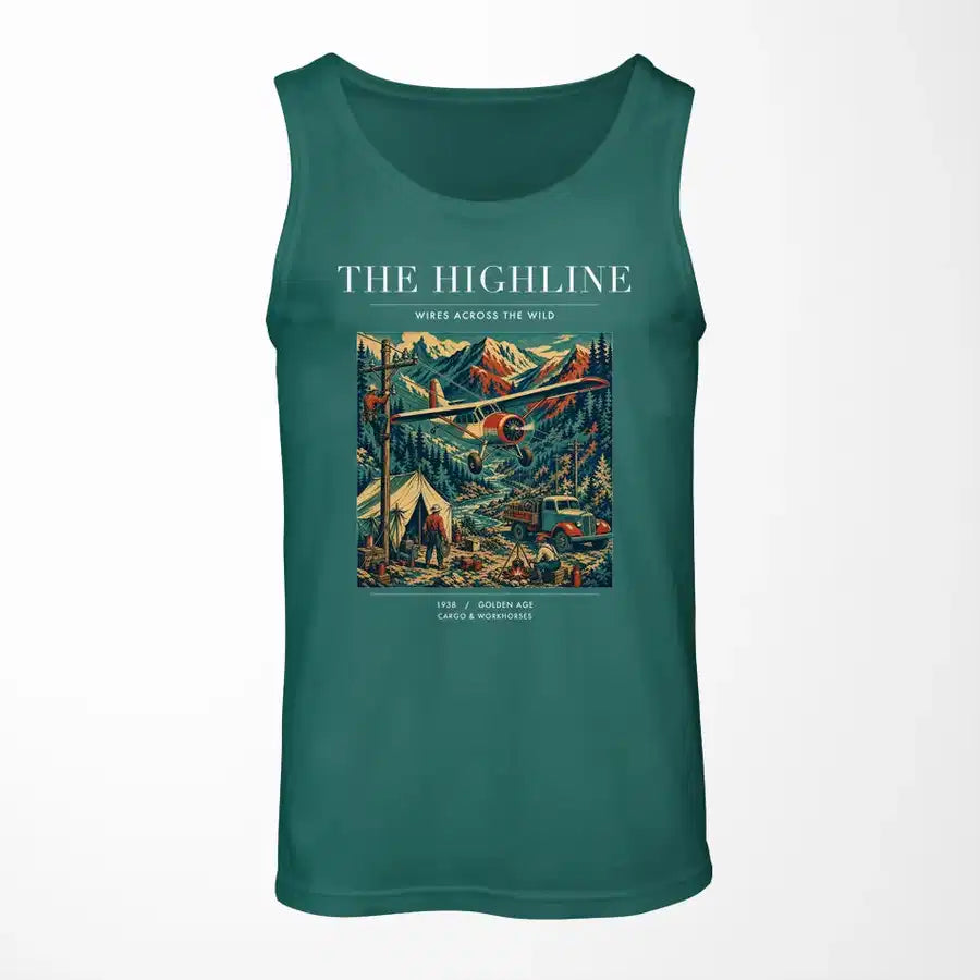VINTAGE G4051 - The Highline - Designed Tank Tops design on green
