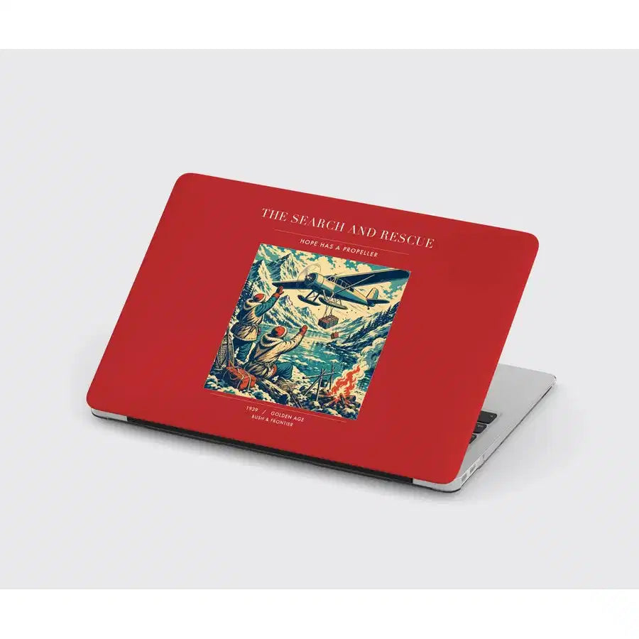 VINTAGE G4052 - The Search And Rescue - Designed MacBook Cases design on red