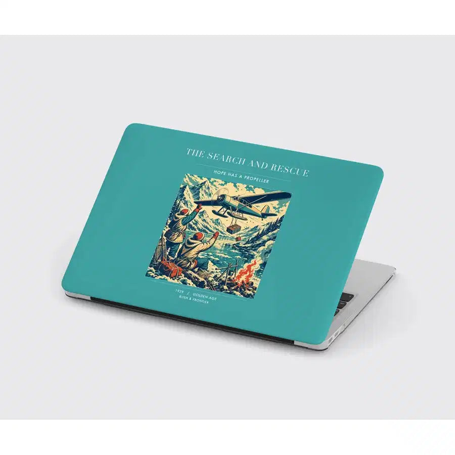 VINTAGE G4052 - The Search And Rescue - Designed MacBook Cases design on turquoise