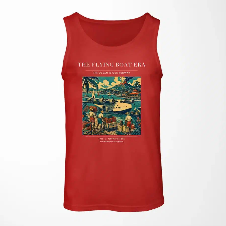 VINTAGE G4055 - The Flying Boat Era - Designed Tank Tops design on red