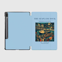 Thumbnail for VINTAGE G4056 - The Seaplane Dock - Designed iPad & Samsung Tablet Cases design on lightblue samsung