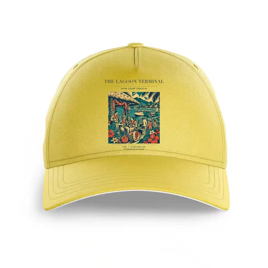 VINTAGE G4057 - The Lagoon Terminal - Printed Hat design on yellow