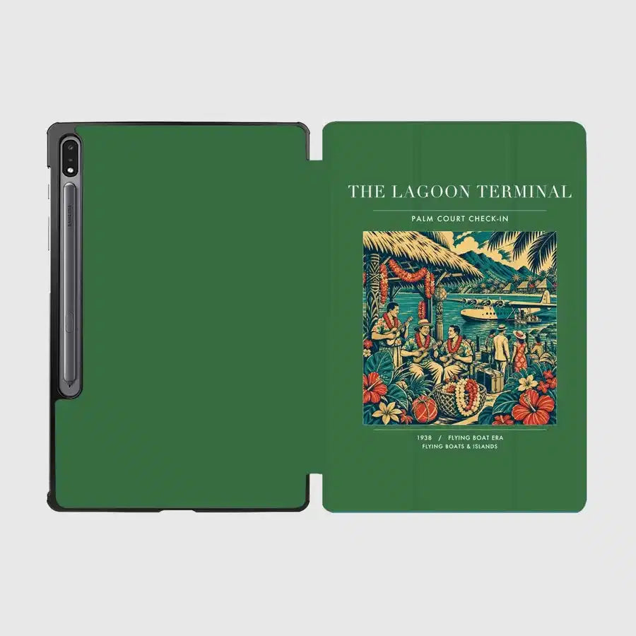 VINTAGE G4057 - The Lagoon Terminal - Designed iPad & Samsung Tablet Cases design on green samsung