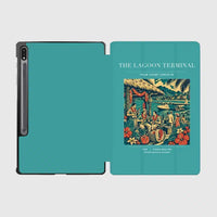 Thumbnail for VINTAGE G4057 - The Lagoon Terminal - Designed iPad & Samsung Tablet Cases design on turquoise samsung