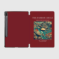 Thumbnail for VINTAGE G4059 - The Harbor Circle - Designed iPad & Samsung Tablet Cases design on darkred samsung