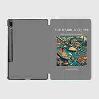 Thumbnail for VINTAGE G4059 - The Harbor Circle - Designed iPad & Samsung Tablet Cases design on gray samsung