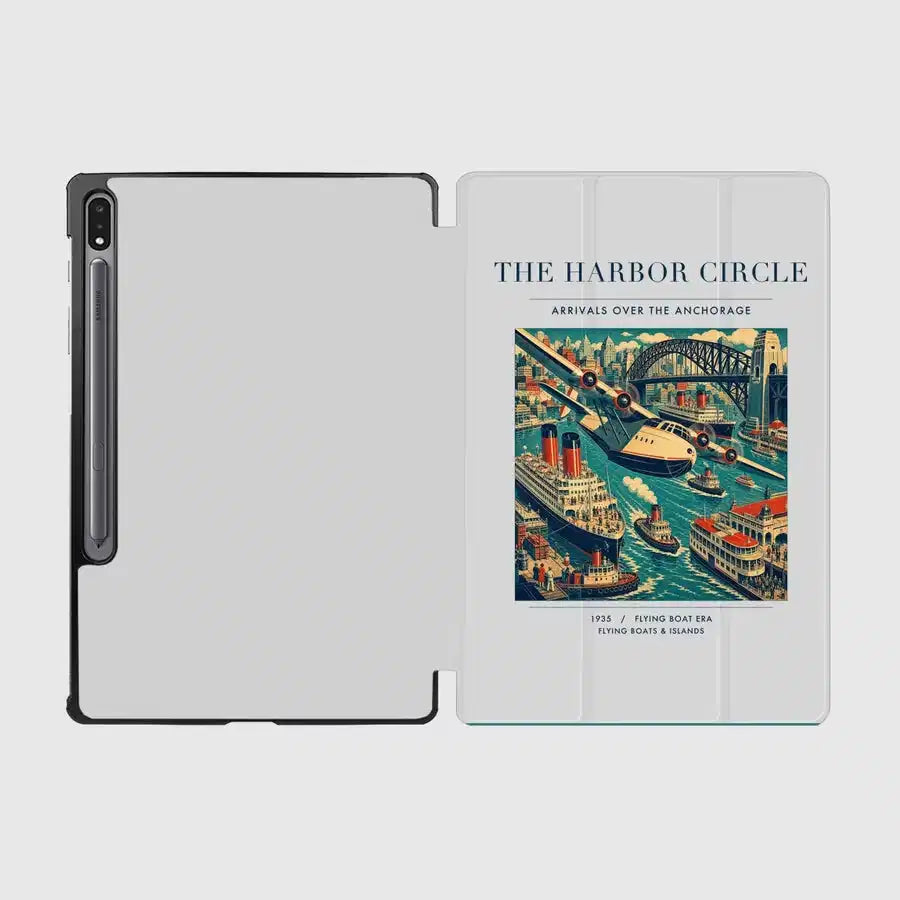 VINTAGE G4059 - The Harbor Circle - Designed iPad & Samsung Tablet Cases design on lightgray samsung