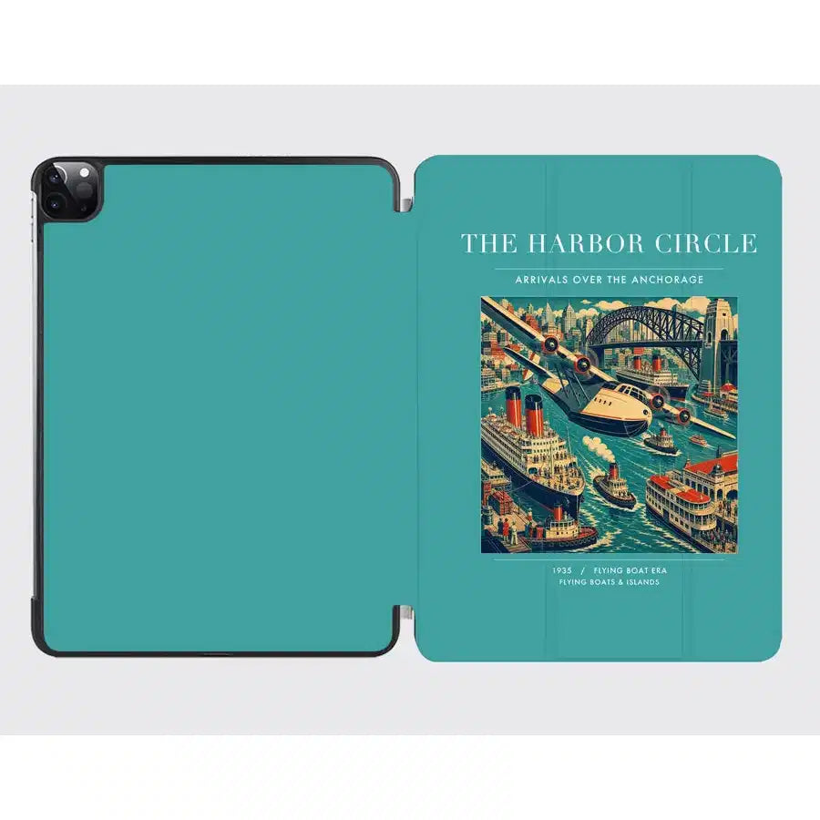 VINTAGE G4059 - The Harbor Circle - Designed iPad & Samsung Tablet Cases design on turquoise ipad