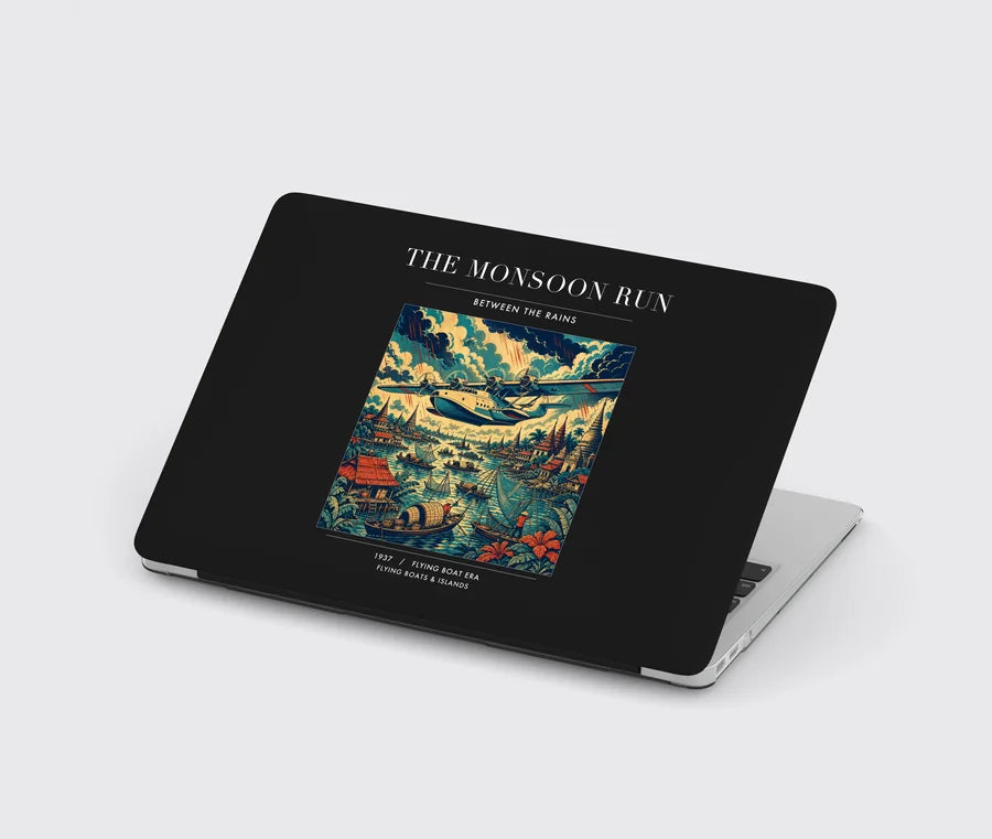 VINTAGE G4061 - The Monsoon Run - Designed MacBook Cases design on black