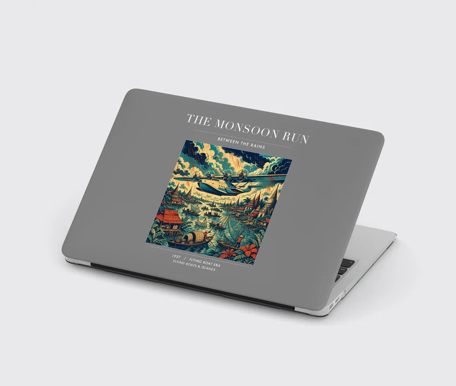 VINTAGE G4061 - The Monsoon Run - Designed MacBook Cases design on gray