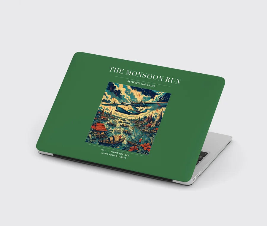 VINTAGE G4061 - The Monsoon Run - Designed MacBook Cases design on green