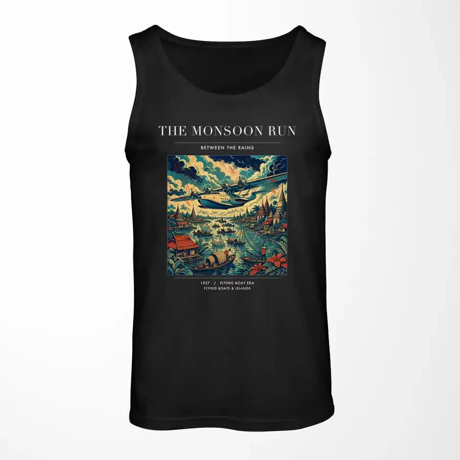 VINTAGE G4061 - The Monsoon Run - Designed Tank Tops design on black