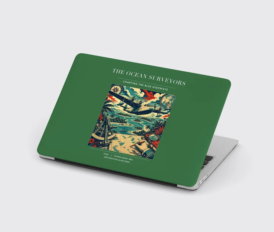 VINTAGE G4064 - The Ocean Surveyors - Designed MacBook Cases design on green