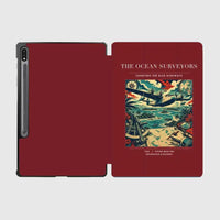 Thumbnail for VINTAGE G4064 - The Ocean Surveyors - Designed iPad & Samsung Tablet Cases design on darkred samsung