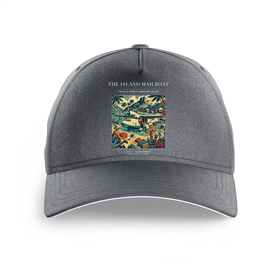 VINTAGE G4065 - The Island Mailboat - Printed Hat design on gray