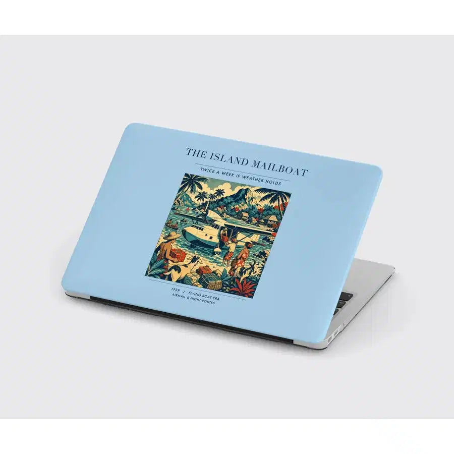 VINTAGE G4065 - The Island Mailboat - Designed MacBook Cases design on lightblue