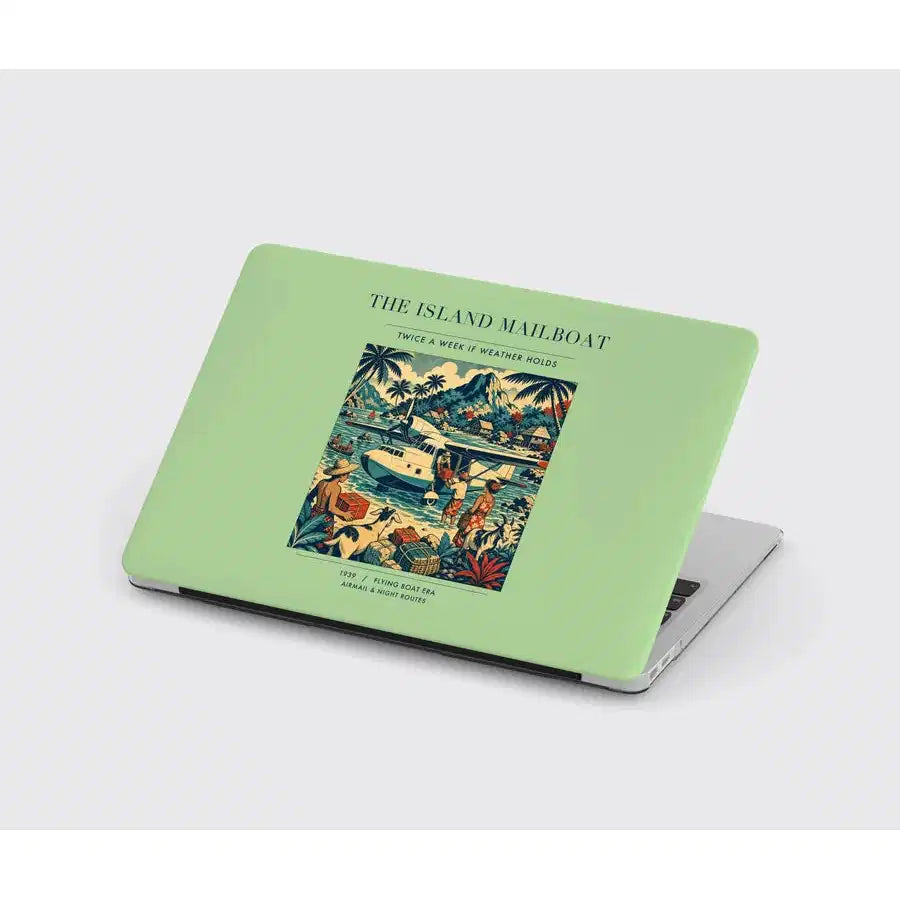 VINTAGE G4065 - The Island Mailboat - Designed MacBook Cases design on lightgreen