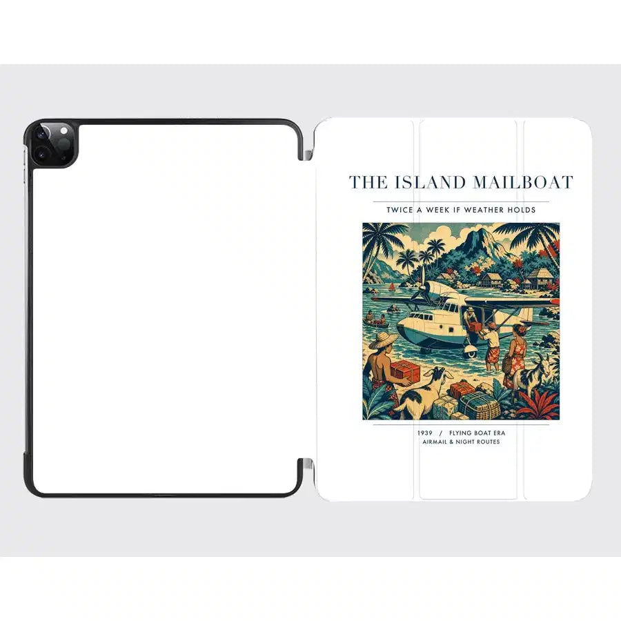 VINTAGE G4065 - The Island Mailboat - Designed iPad & Samsung Tablet Cases design on white ipad