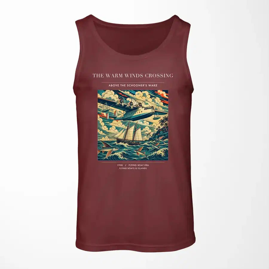 VINTAGE G4067 - The Warm Winds Crossing - Designed Tank Tops design on darkred