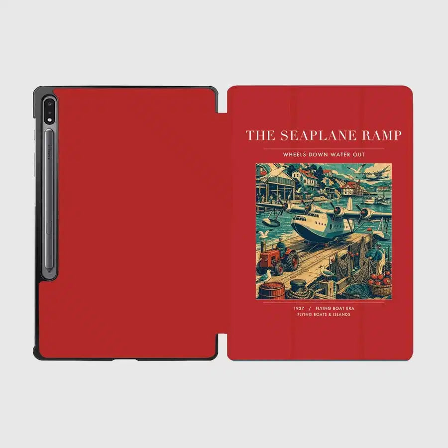 VINTAGE G4068 - The Seaplane Ramp - Designed iPad & Samsung Tablet Cases design on red samsung
