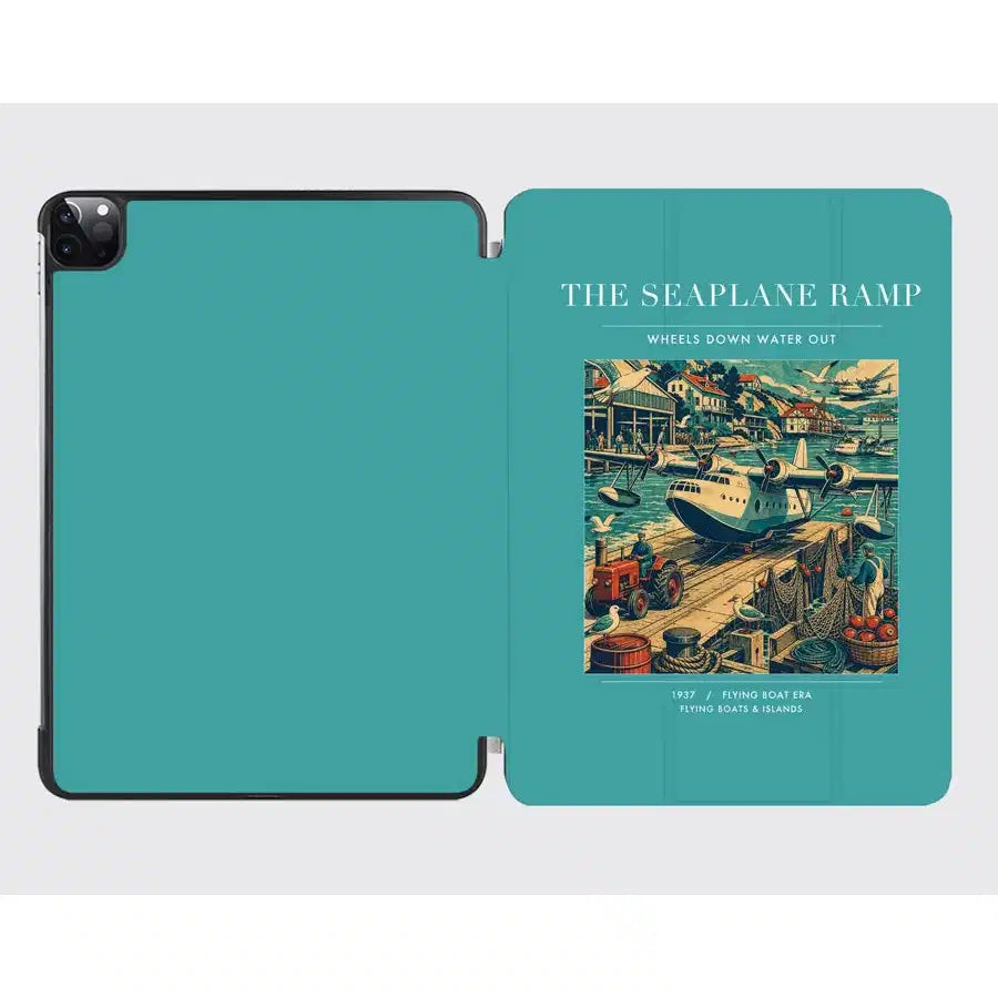 VINTAGE G4068 - The Seaplane Ramp - Designed iPad & Samsung Tablet Cases design on turquoise ipad