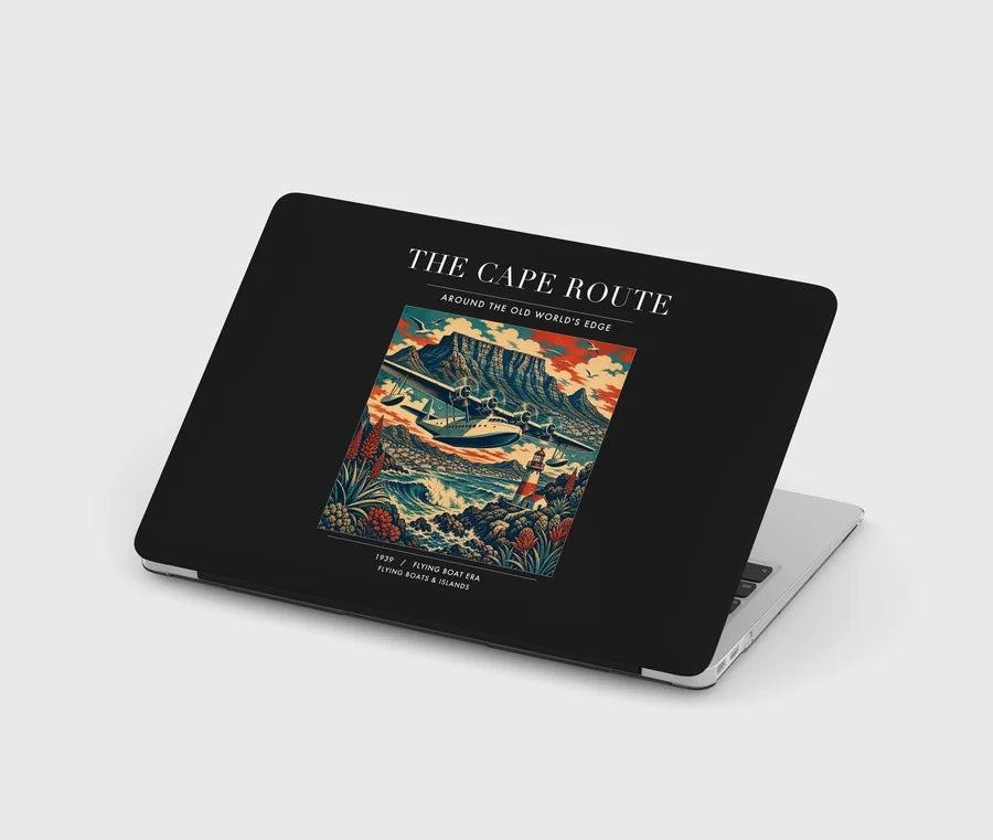 VINTAGE G4070 - The Cape Route - Designed MacBook Cases design on black