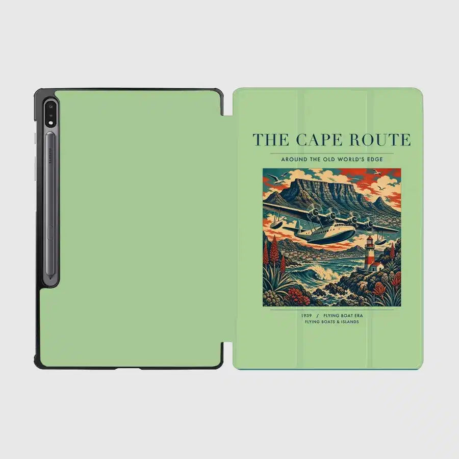 VINTAGE G4070 - The Cape Route - Designed iPad & Samsung Tablet Cases design on lightgreen samsung
