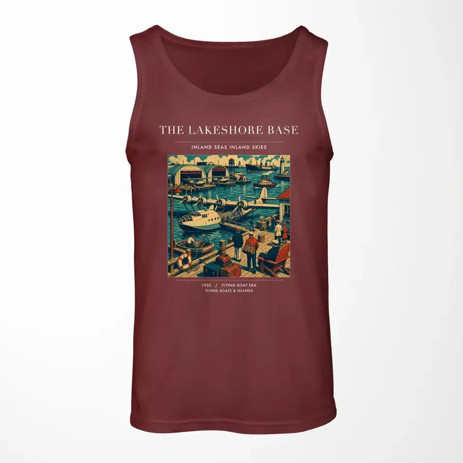 VINTAGE G4071 - The Lakeshore Base - Designed Tank Tops design on darkred