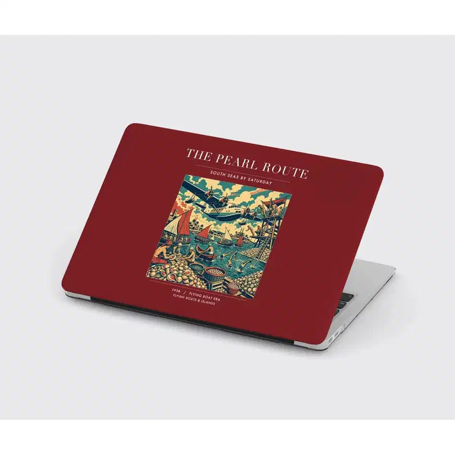 VINTAGE G4072 - The Pearl Route - Designed MacBook Cases design on darkred