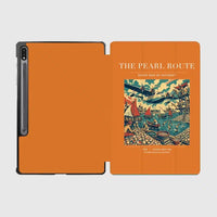 Thumbnail for VINTAGE G4072 - The Pearl Route - Designed iPad & Samsung Tablet Cases design on orange samsung