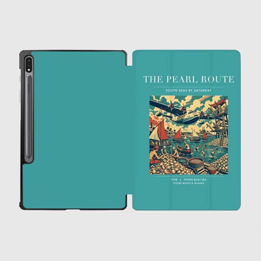 VINTAGE G4072 - The Pearl Route - Designed iPad & Samsung Tablet Cases design on turquoise samsung