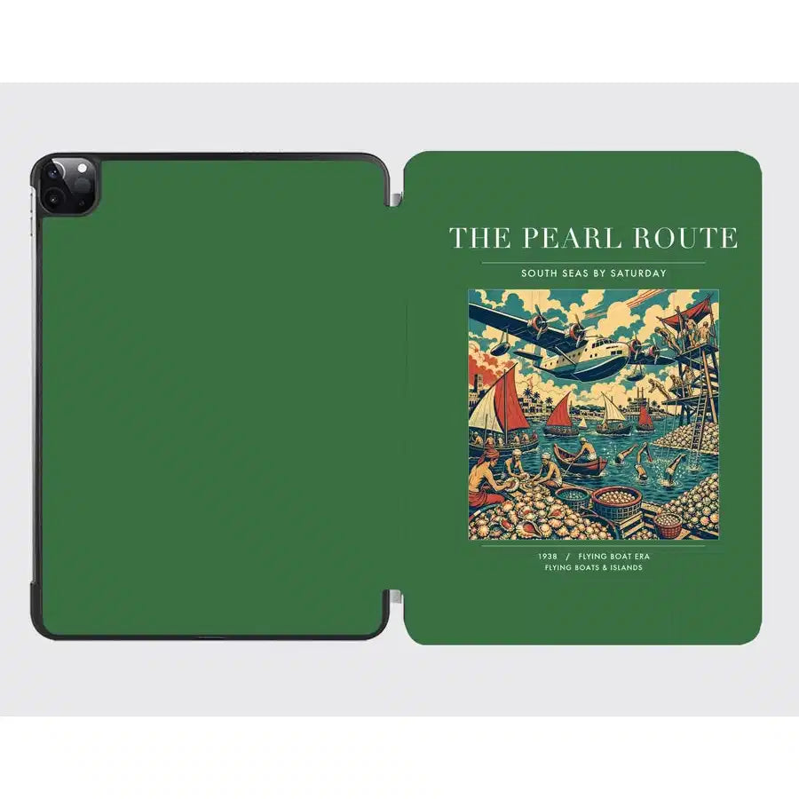 VINTAGE G4072 - The Pearl Route - Designed iPad & Samsung Tablet Cases design on green ipad