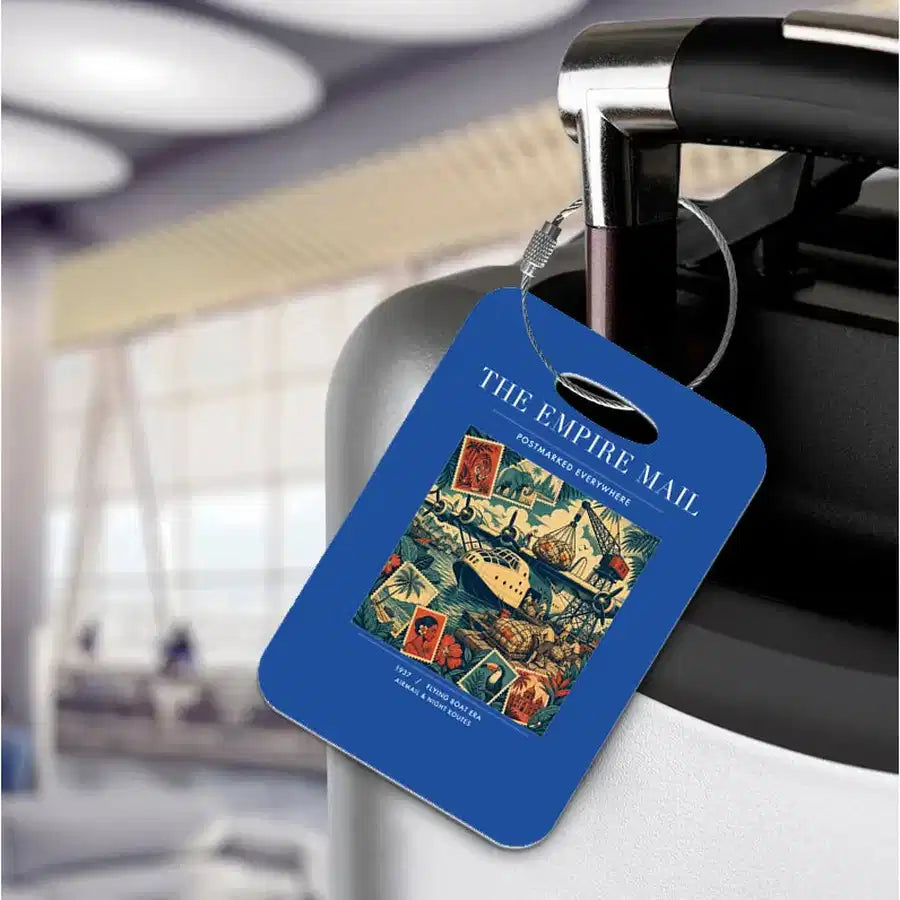 VINTAGE G4073 - The Empire Mail - Acrylic Luggage Tags design on blue
