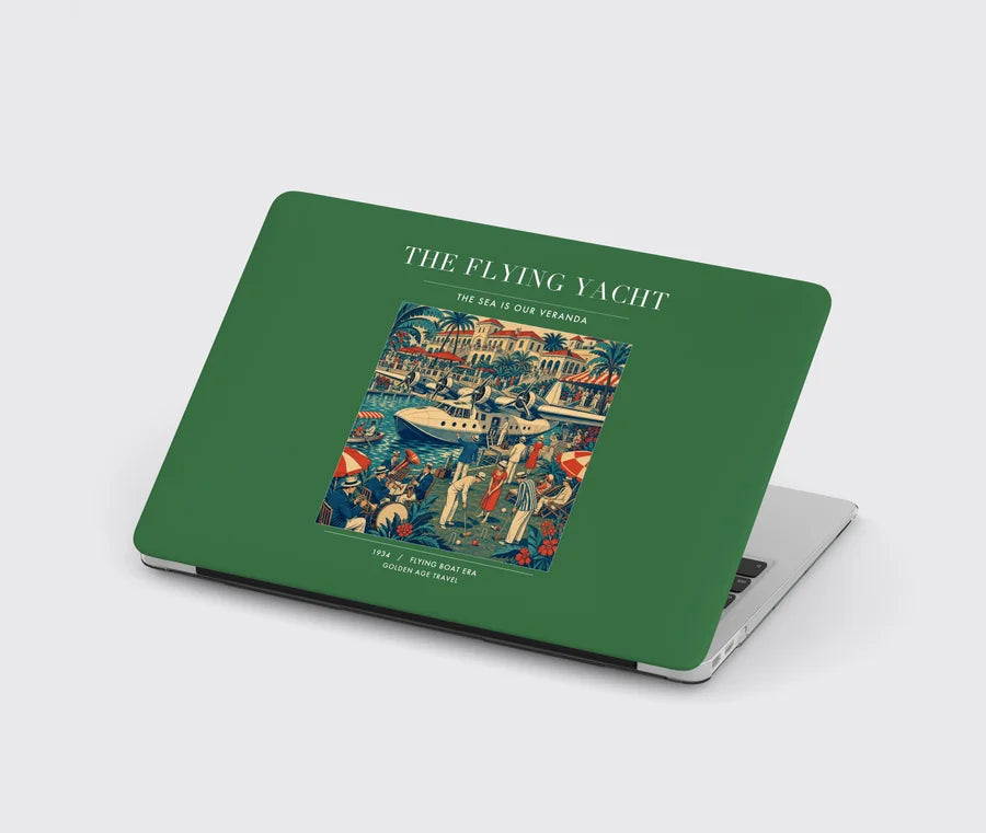 VINTAGE G4075 - The Flying Yacht - Designed MacBook Cases design on green