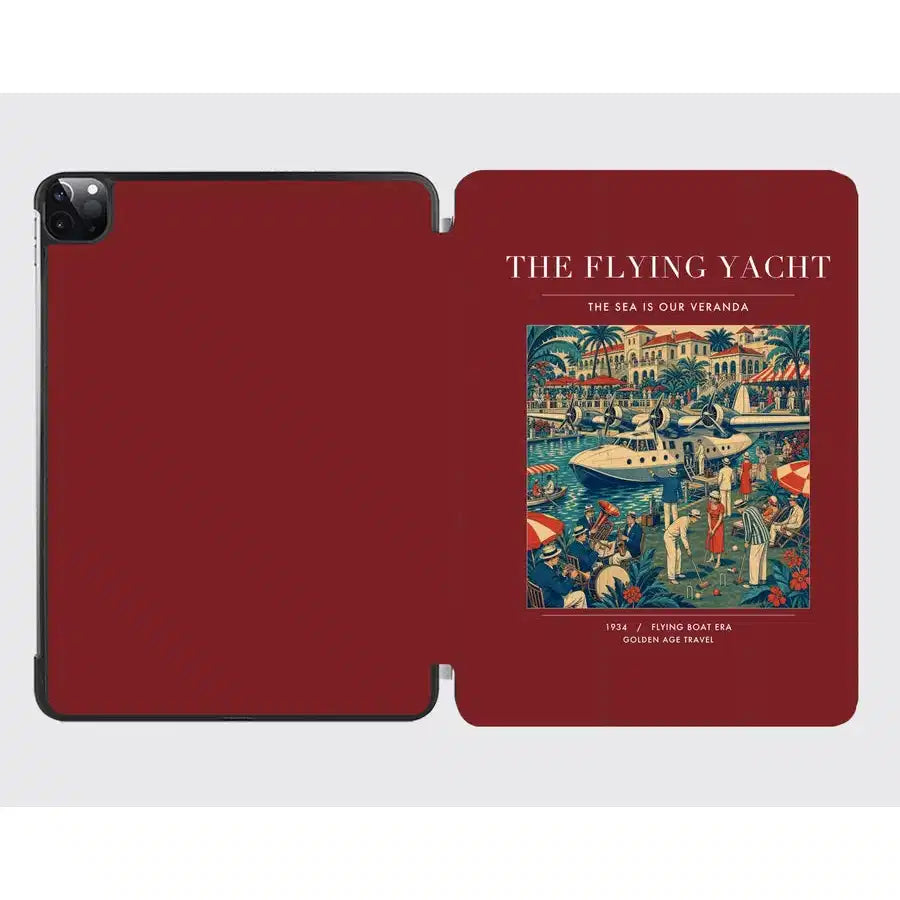VINTAGE G4075 - The Flying Yacht - Designed iPad & Samsung Tablet Cases design on darkred ipad