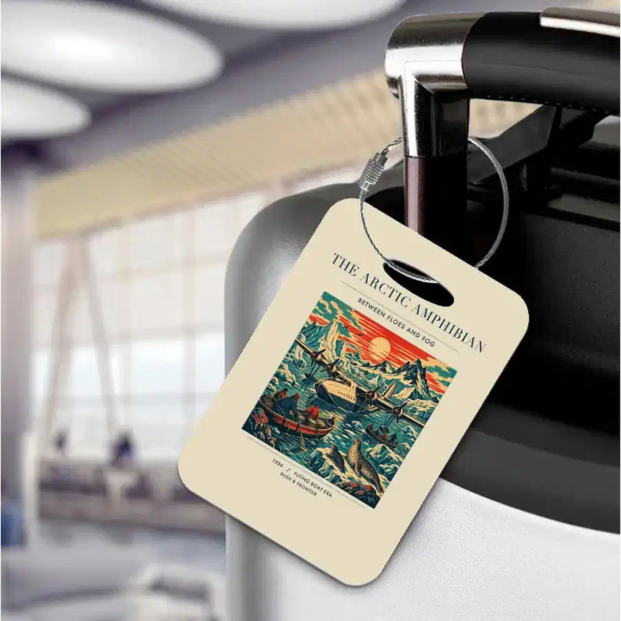 VINTAGE G4076 - The Arctic Amphibian - Acrylic Luggage Tags design on beige