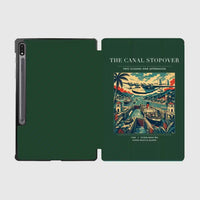Thumbnail for VINTAGE G4077 - The Canal Stopover - Designed iPad & Samsung Tablet Cases design on darkgreen samsung