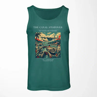Thumbnail for VINTAGE G4077 - The Canal Stopover - Designed Tank Tops design on green