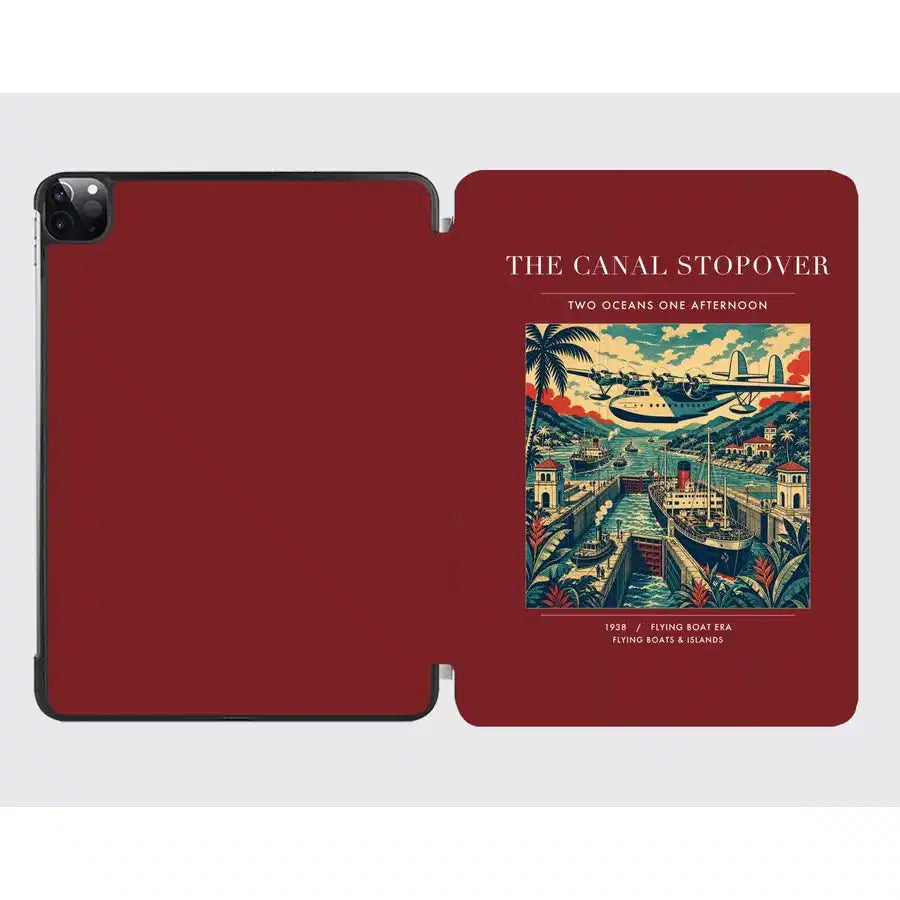 VINTAGE G4077 - The Canal Stopover - Designed iPad & Samsung Tablet Cases design on darkred ipad